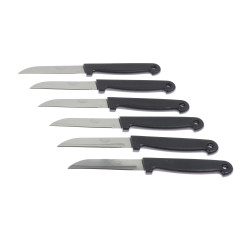Cutite pentru curatat legume, Kasemi, inox + plastic, lama 8 cm, set 6 bucati
