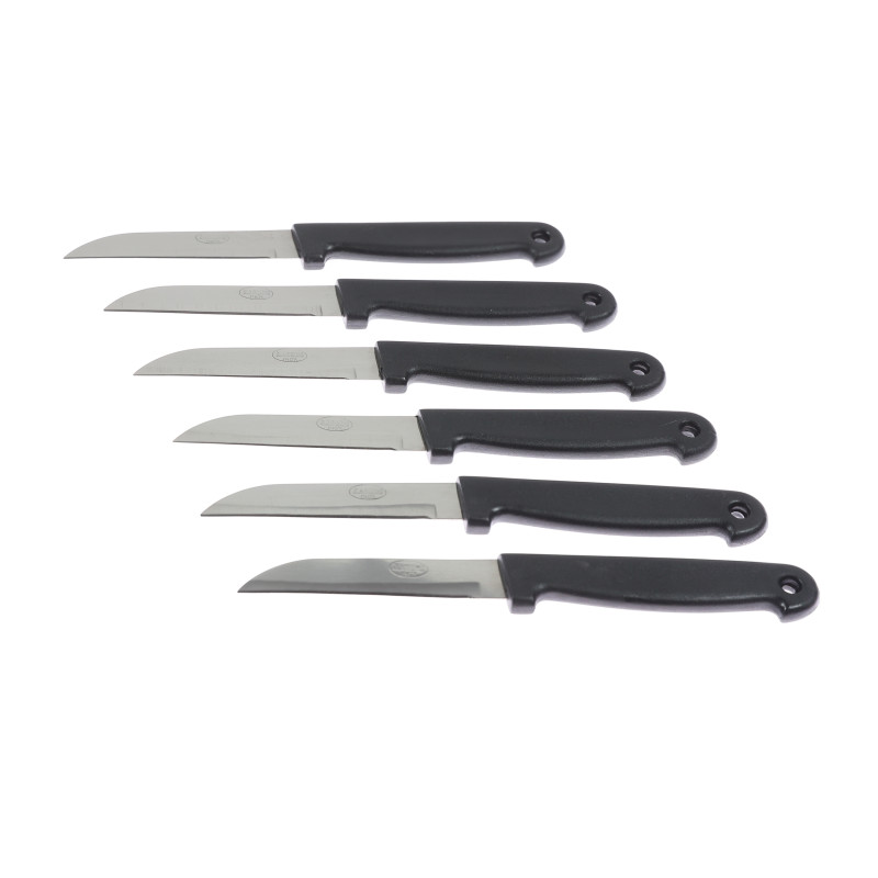 Cutite pentru curatat legume, Kasemi, inox + plastic, lama 8 cm, set 6 bucati