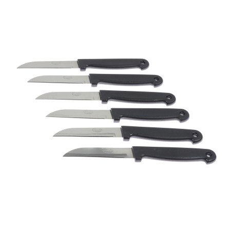 Cutite pentru curatat legume, Kasemi, inox + plastic, lama 8 cm, set 6 bucati