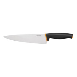 Cutitul bucatarului Fiskars Control+, mare, otel inoxidabil, negru + portocaliu, 20 cm