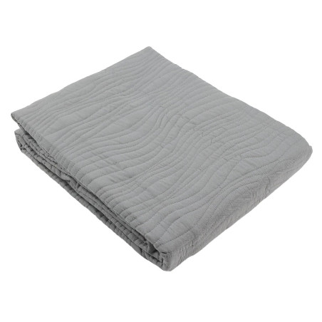 Cuvertura de pat Caressa BSM07L, poliester, gri, 200 x 220 cm