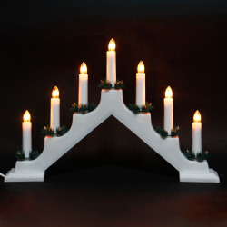 Decoratiune arc cu 7 becuri, Hoff, alba, alimentare priza