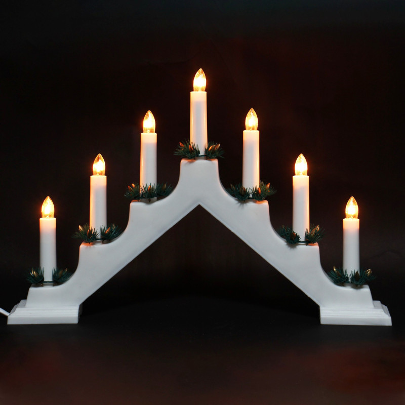 Decoratiune arc cu 7 becuri, Hoff, alba, alimentare priza Decoratiune arc cu 7 becuri, Hoff, alba, alimentare priza