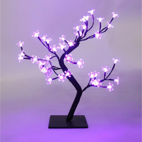 Decoratiune copac cu 48 LED-uri violet, Hoff, 45 cm, alimentare priza