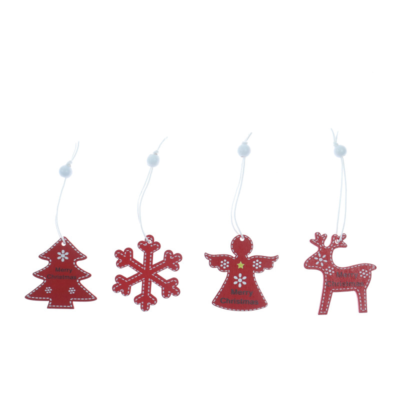 Decoratiune Craciun, 4 modele, rosu + alb, 13 cm, AK9221021, set 12 bucati