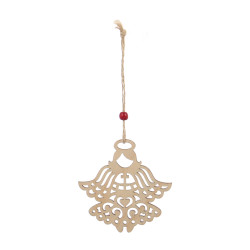 Decoratiune Craciun, din lemn, bej, 0301, diverse modele