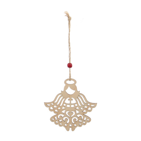 Decoratiune Craciun, din lemn, bej, 0301, diverse modele