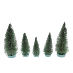 Decoratiune Craciun HS5220323, 5 braduti decorativi, plastic, dimensiuni diferite