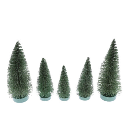 Decoratiune Craciun HS5220323, 5 braduti decorativi, plastic, dimensiuni diferite