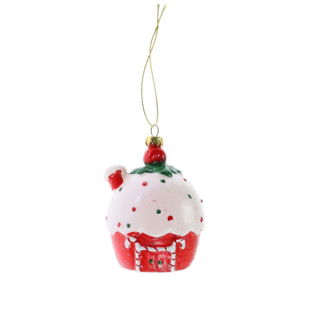 Decoratiune Craciun pentru brad AK7523118, casa de turta dulce, plastic, 7.2 x 9 cm