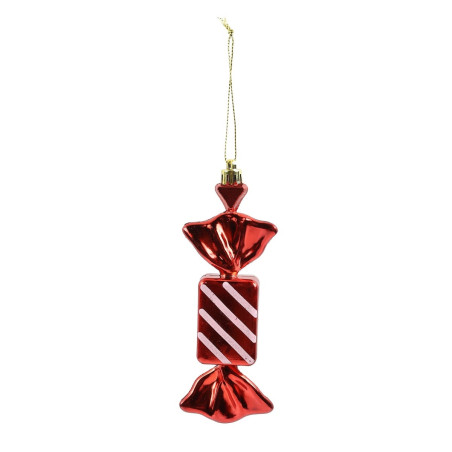 Decoratiune Craciun, tip bomboana, rosie, 3 x 14 cm, 66660003