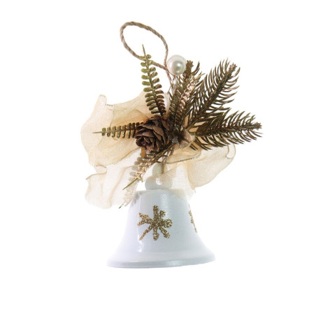 Decoratiune Craciun, tip clopotel, alb, 6.5 cm, SYLD-WYM-2303014