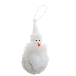 Decoratiune Craciun, tip om de zapada, alb, 16 x 8 cm, SYPMQB-1022454