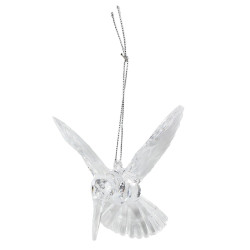 Decoratiune Craciun, tip pasare, transparent, 7 x 10 x 9.5 cm, 31192033