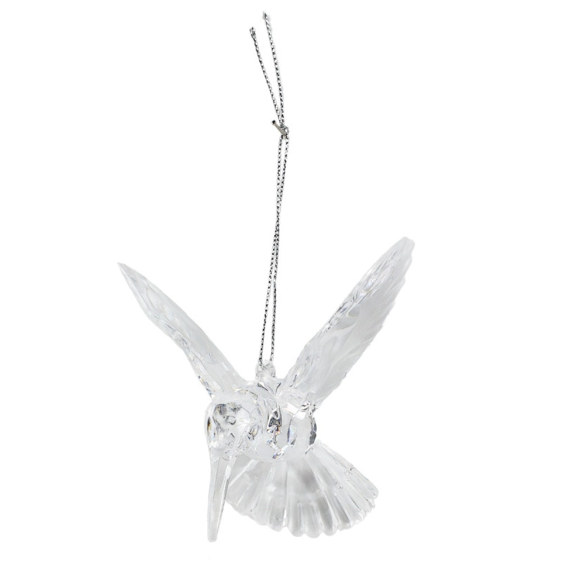 Decoratiune Craciun, tip pasare, transparent, 7 x 10 x 9.5 cm, 31192033