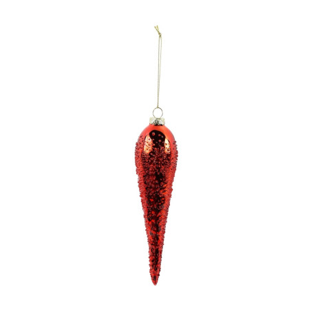 Decoratiune Craciun, tip turture, rosu, 4.7 x 4.7 x 19.5 cm, 66780020