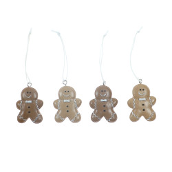Decoratiune Craciun, turta dulce, maro,  5m,   D373085, set 4 bucati