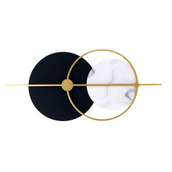 Decoratiune de perete, GH60752, metal, alb + negru + auriu, 59 x 27 x 3 cm