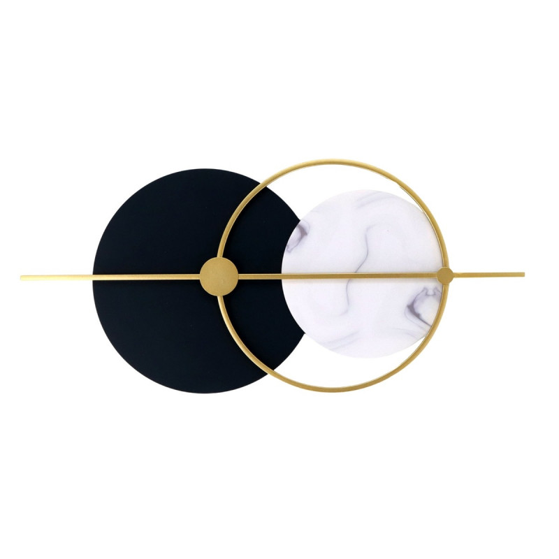 Decoratiune de perete, GH60752, metal, alb + negru + auriu, 59 x 27 x 3 cm