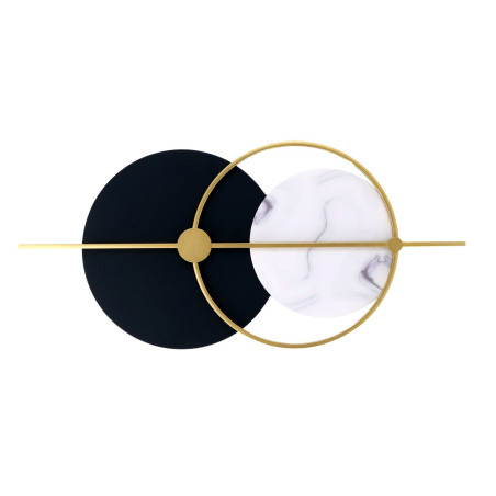 Decoratiune de perete, GH60752, metal, alb + negru + auriu, 59 x 27 x 3 cm