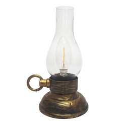 Decoratiune lampa LED Retro filament, 0.08W, lumina calda 2800K, 20 cm, alimentare baterii, aurie