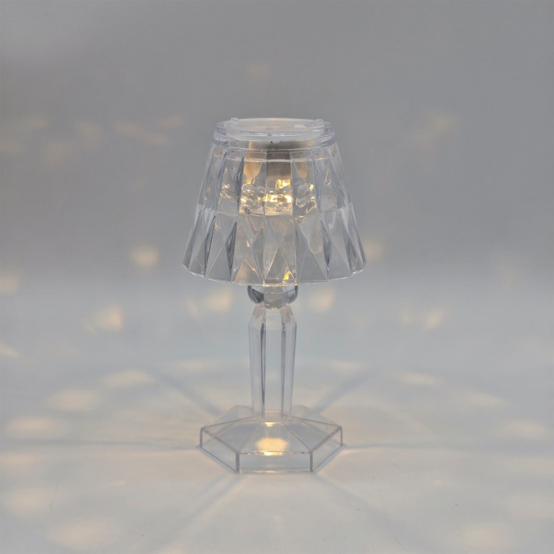 Decoratiune veioza Hoff Clear 2, LED cu lumina calda, H 11.5 cm, alimentare baterii