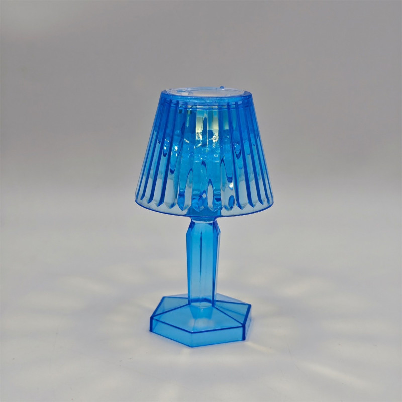 Decoratiune veioza Hoff, LED cu lumina calda, H 11.5 cm, albastra, alimentare baterii
