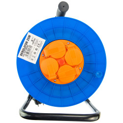 Derulator cablu electric Hepol, 4 prize, 25 m, 3 x 1.5 mmp, contact de protectie