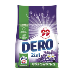 Detergent de rufe, automat, Dero 2 in 1, levantica + iasomie, 1.5 kg, 20 de spalari