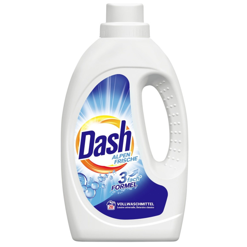 Detergent de rufe, lichid, Dash 3in1 Alpen Frische, pentru rufe albe, 1.1 L, 20 de spalari
