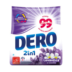 Detergent de rufe, manual, Dero 2 in 1, levantica + iasomie, 0.4 kg, 8 spalari