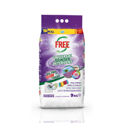 Detergent de rufe, pudra, Free Universal, lavanda, 9 kg, 90 de spalari