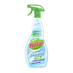 Detergent geamuri Nufar, floral, cu pulverizator, 500 ml