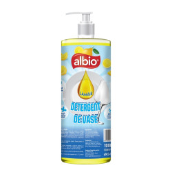 Detergent lichid pentru vase Albio, aroma lamaie, 1 L