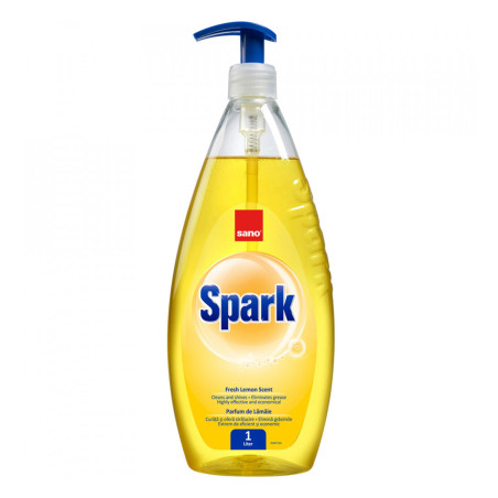 Detergent lichid pentru vase Sano Spark, parfum lamaie, 1 L