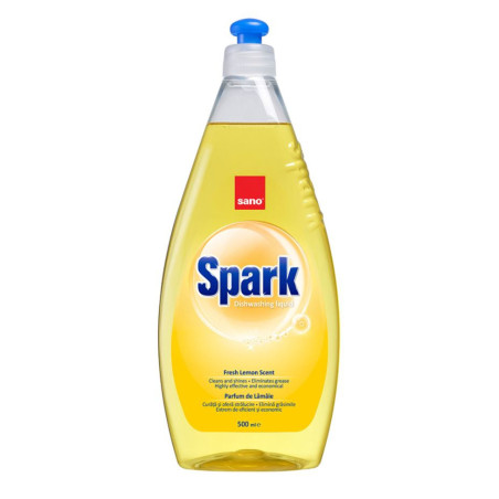 Detergent lichid pentru vase Sano Spark, parfum lamaie, 500 ml