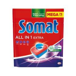 Detergent tablete pentru masina de spalat vase Somat All in one Extra, 75 tablete