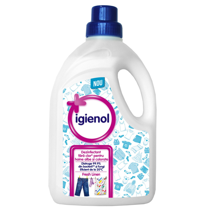 Dezinfectant lichid pentru haine Igienol Fresh Linen, 1.5L
