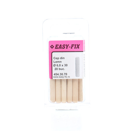 Diblu din lemn, Easy - Fix 454.30.70, 6 x 30 mm, set 20 bucati