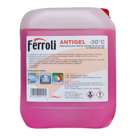Antigel pentru sisteme de incalzire cu panouri solare, - 30 grade Celsius, 10 kg