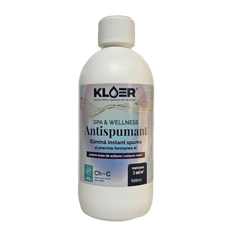 Antispumant Wellness Spa, Kloer, pentru apa piscina, 500 ml
