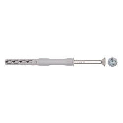 Diblu pentru materiale constructii, din nylon, 6 x 60 mm, Fischer SXR, cu surub de siguranta, Pozidriv, PZ2