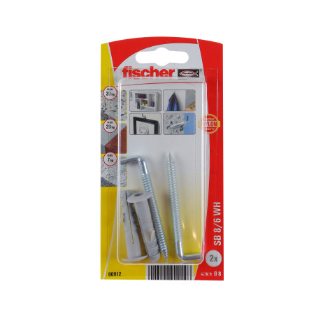 Diblu universal din nylon, cu carlig in vinclu, Fischer SB, 8 x 40 mm, set 2 bucati