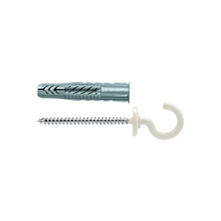 Diblu universal, din nylon, cu carlig ochi deschis, alb, Fischer UX, 8 x 50 mm