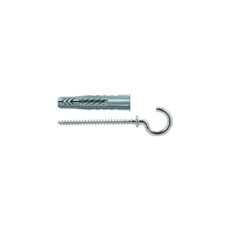 Diblu universal, din nylon, cu surub carlig, Fischer UX, 10 x 60 mm, set 2 bucati Diblu universal, din nylon, cu surub carlig, Fischer UX, 10 x 60 mm, set 2 bucati