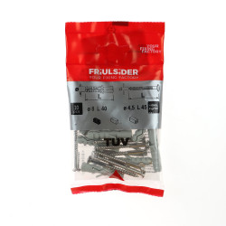 Diblu universal din nylon, cu surub cu cap bombat, Friulsider TUV, 8 x 40 mm, set 10 bucati