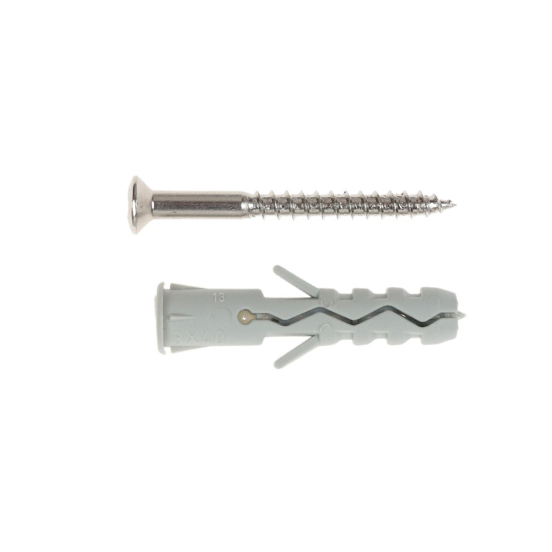 Diblu universal din nylon, cu surub cu cap bombat, Friulsider TUV, 8 x 40 mm Diblu universal din nylon, cu surub cu cap bombat, Friulsider TUV, 8 x 40 mm
