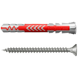 Diblu universal din nylon, cu surub cu cap inecat, Fischer Duopower, 6 x 50 mm, set 4 bucati