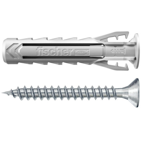 Diblu universal din nylon, cu surub cu cap inecat, Fischer SX Plus, 8 x 40 mm, set 10 bucati