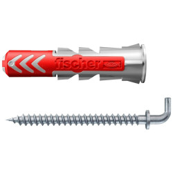 Diblu universal din nylon, cu surub cu carlig in vinclu, Fischer Duopower, 6 x 30 mm, set 6 bucati